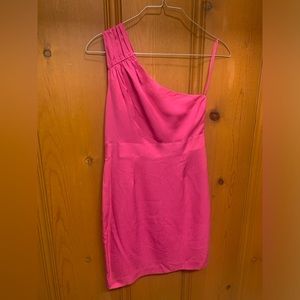 Pretty pink NWT one shoulder dress